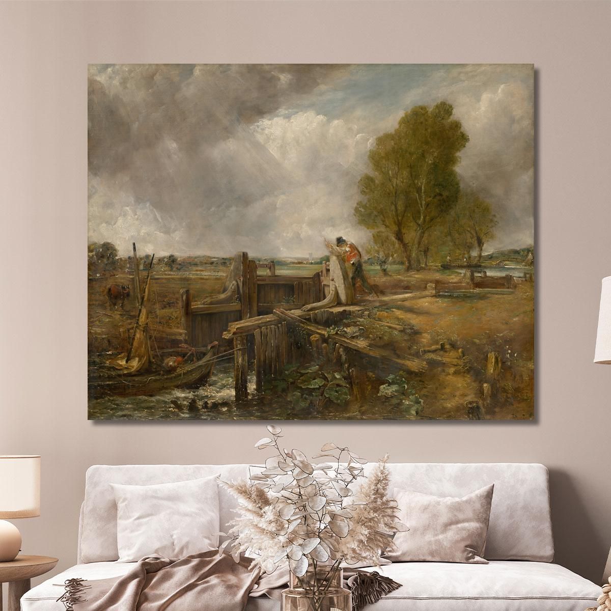 Study Of A Boat Passing A Lock John Constable jcn83 canvas print 