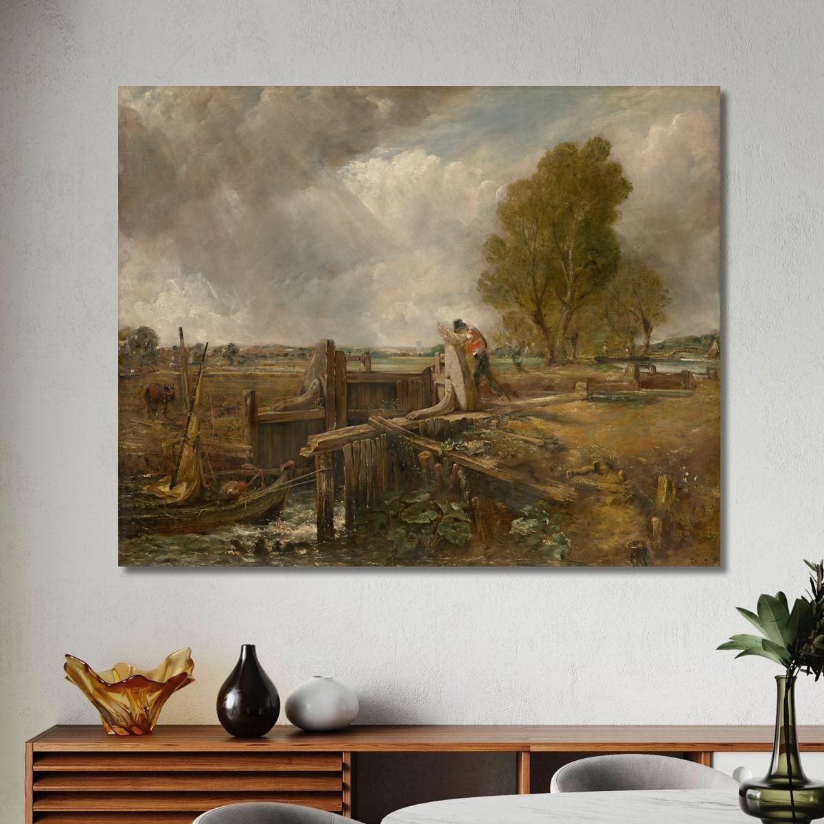 Study Of A Boat Passing A Lock John Constable jcn83 canvas print 