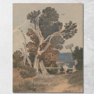 A Group Of Trees By A Fence John Sell Cotman jsc2 canvas print 