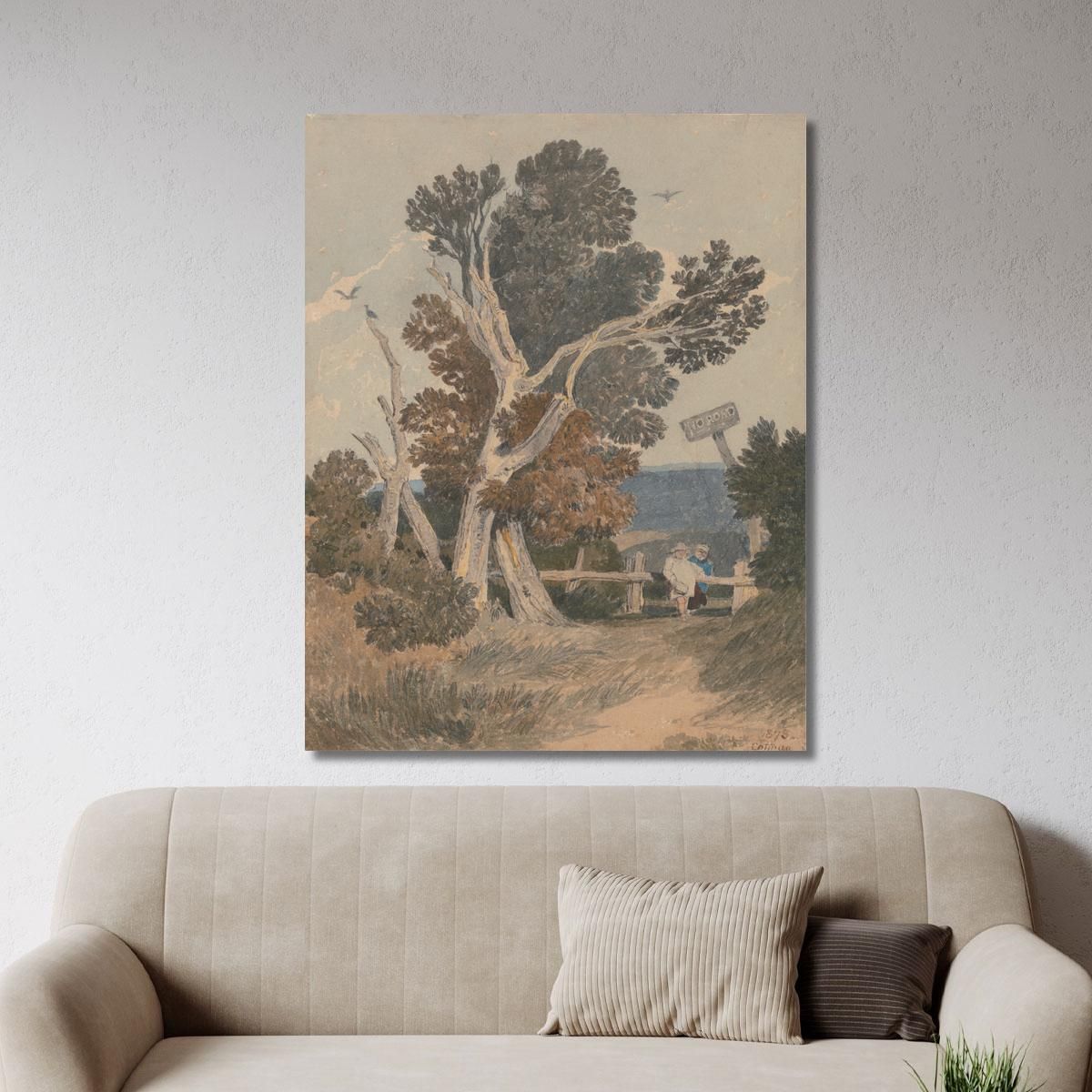 A Group Of Trees By A Fence John Sell Cotman jsc2 canvas print 