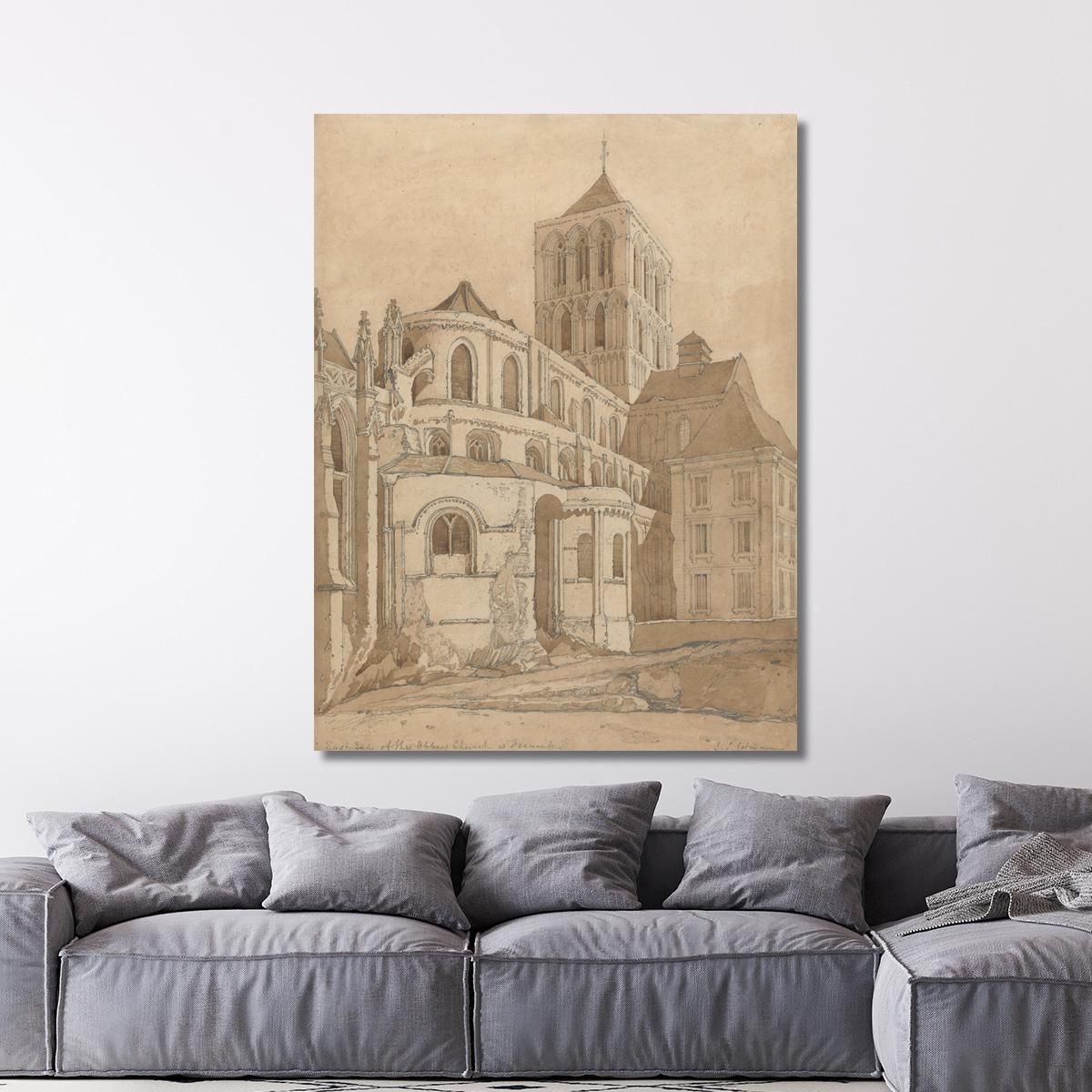 Abbey Church At Fecamp Normandy John Sell Cotman jsc4 canvas print 