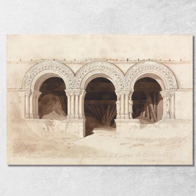 Arches In The West Side Of The Cloister Of Saint. Georges De Bocherville Near Rouen Normandy John Sell Cotman jsc6 canvas print