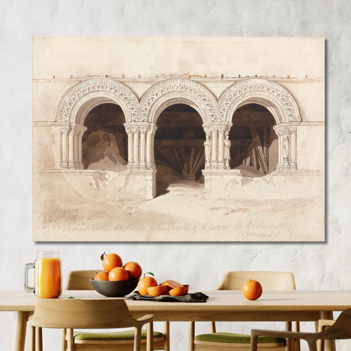 Arches In The West Side Of The Cloister Of Saint. Georges De Bocherville Near Rouen Normandy John Sell Cotman jsc6 canvas print