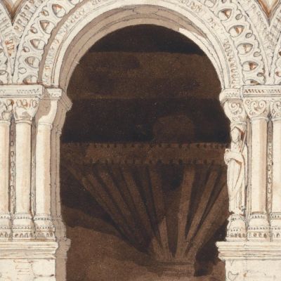 Arches In The West Side Of The Cloister Of Saint. Georges De Bocherville Near Rouen Normandy John Sell Cotman jsc6 canvas print