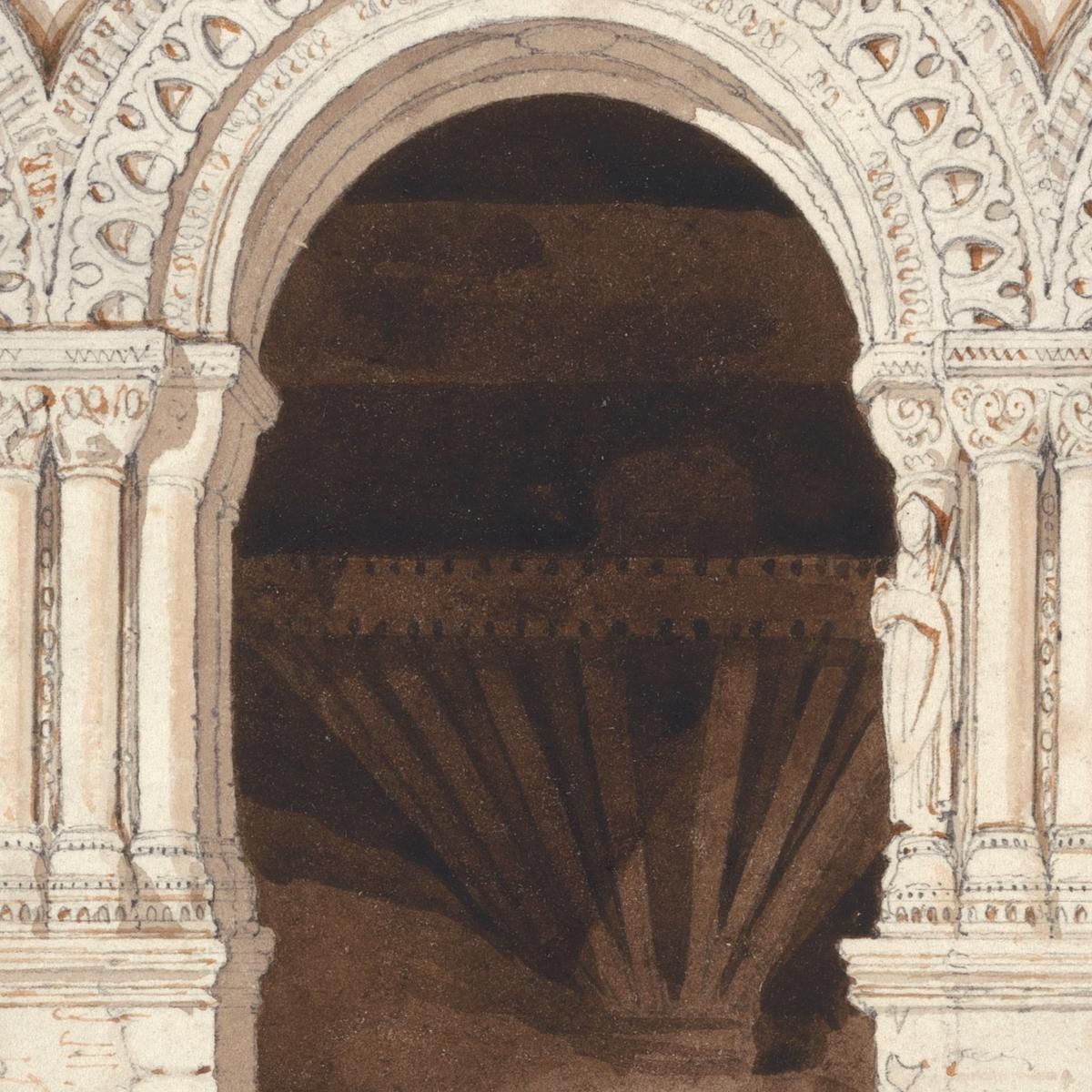 Arches In The West Side Of The Cloister Of Saint. Georges De Bocherville Near Rouen Normandy John Sell Cotman jsc6 canvas print