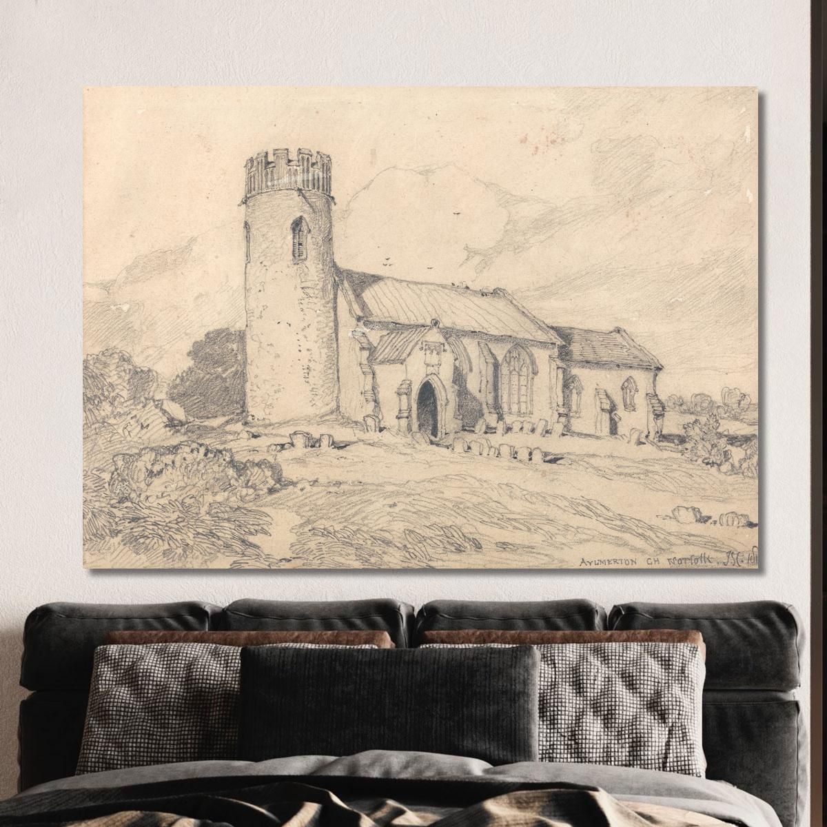 Aylmerton Church Norfolk From The South-West John Sell Cotman jsc7 canvas print 