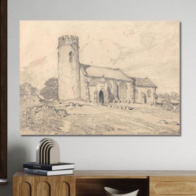 Aylmerton Church Norfolk From The South-West John Sell Cotman jsc7 canvas print 