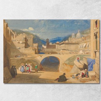 Bridge In A Continental Town John Sell Cotman jsc10 canvas print 