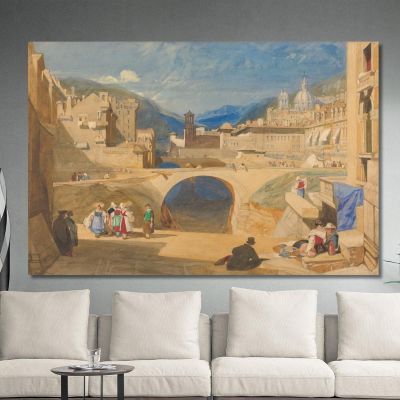 Bridge In A Continental Town John Sell Cotman jsc10 canvas print 