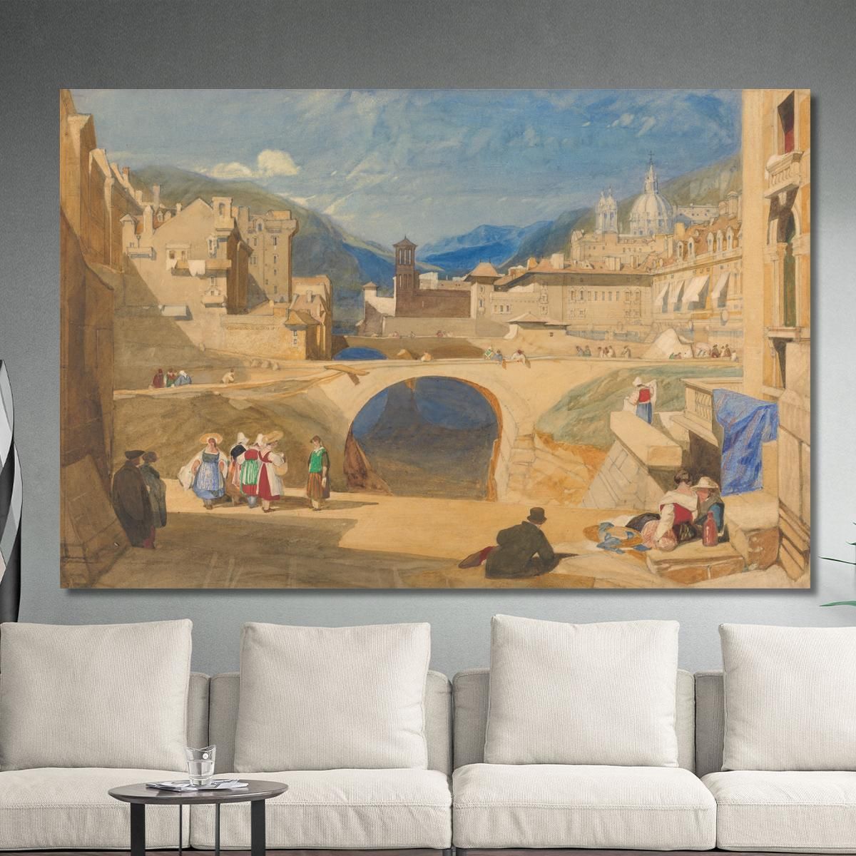 Bridge In A Continental Town John Sell Cotman jsc10 canvas print 