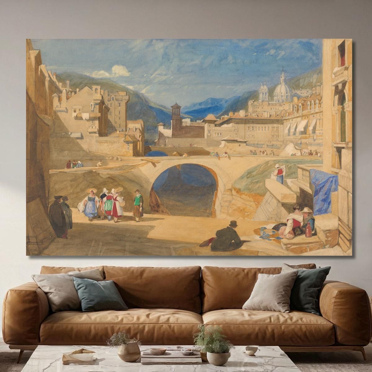 Bridge In A Continental Town John Sell Cotman jsc10 canvas print 