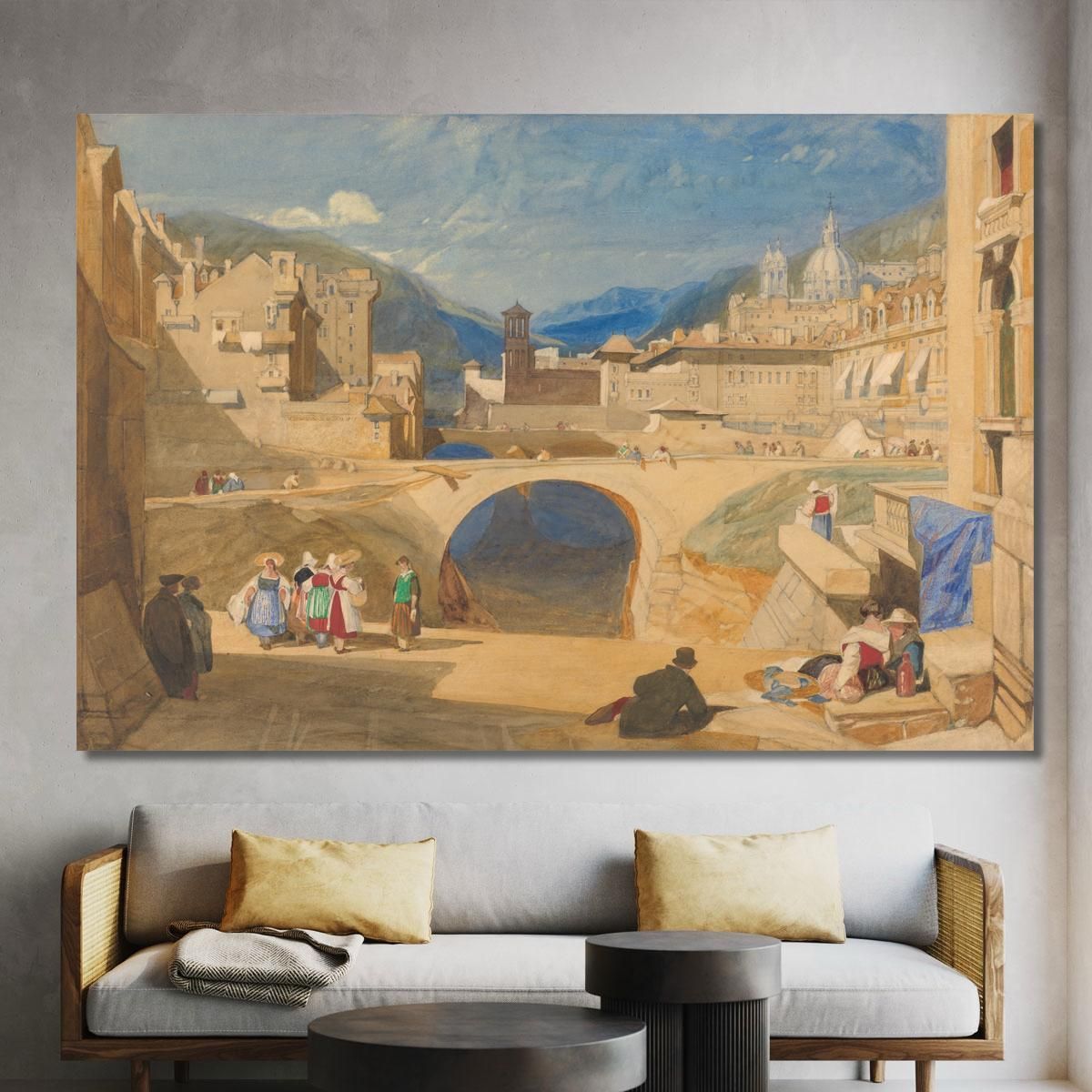 Bridge In A Continental Town John Sell Cotman jsc10 canvas print 