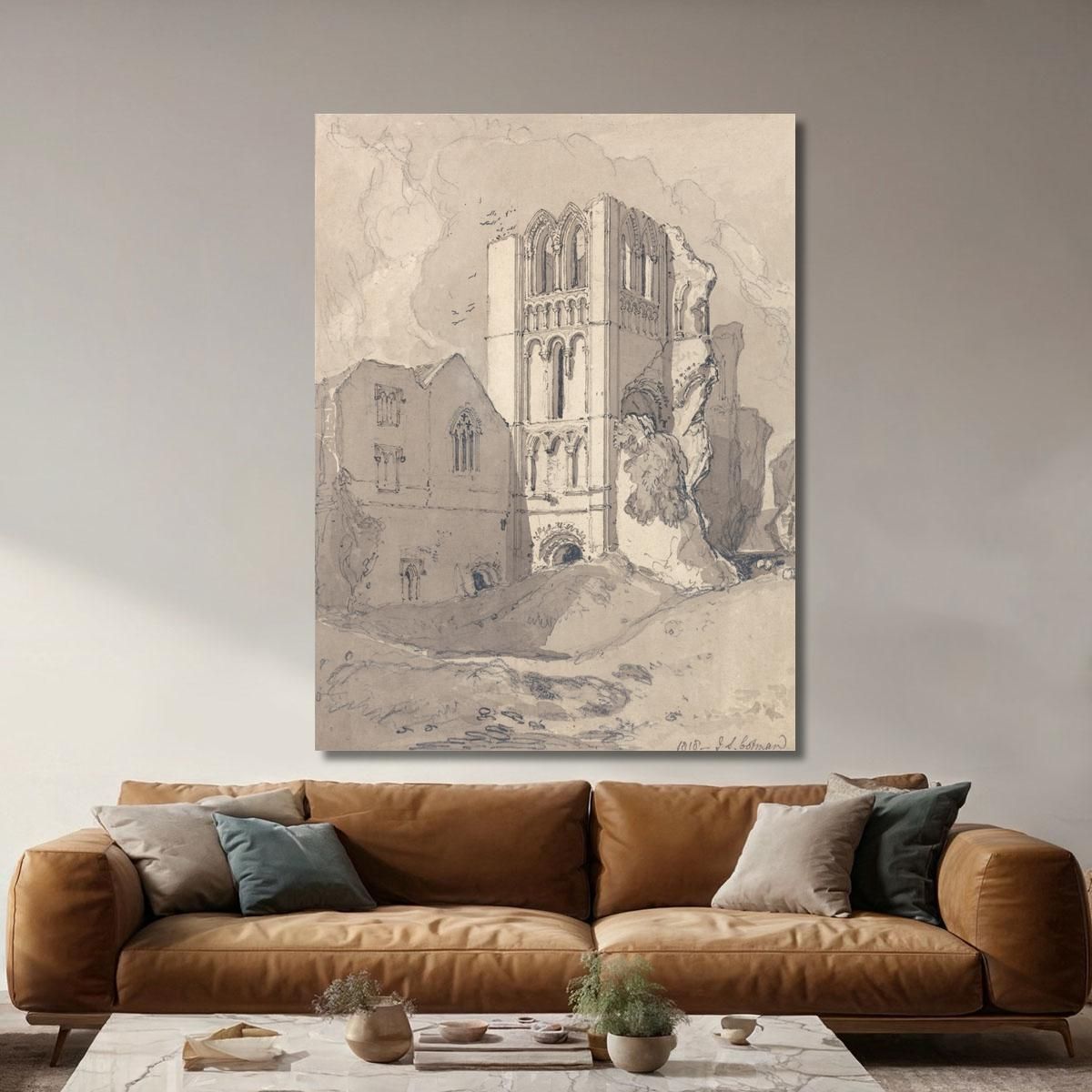 Castle Acre Priory Norfolk 3 John Sell Cotman jsc12 canvas print 