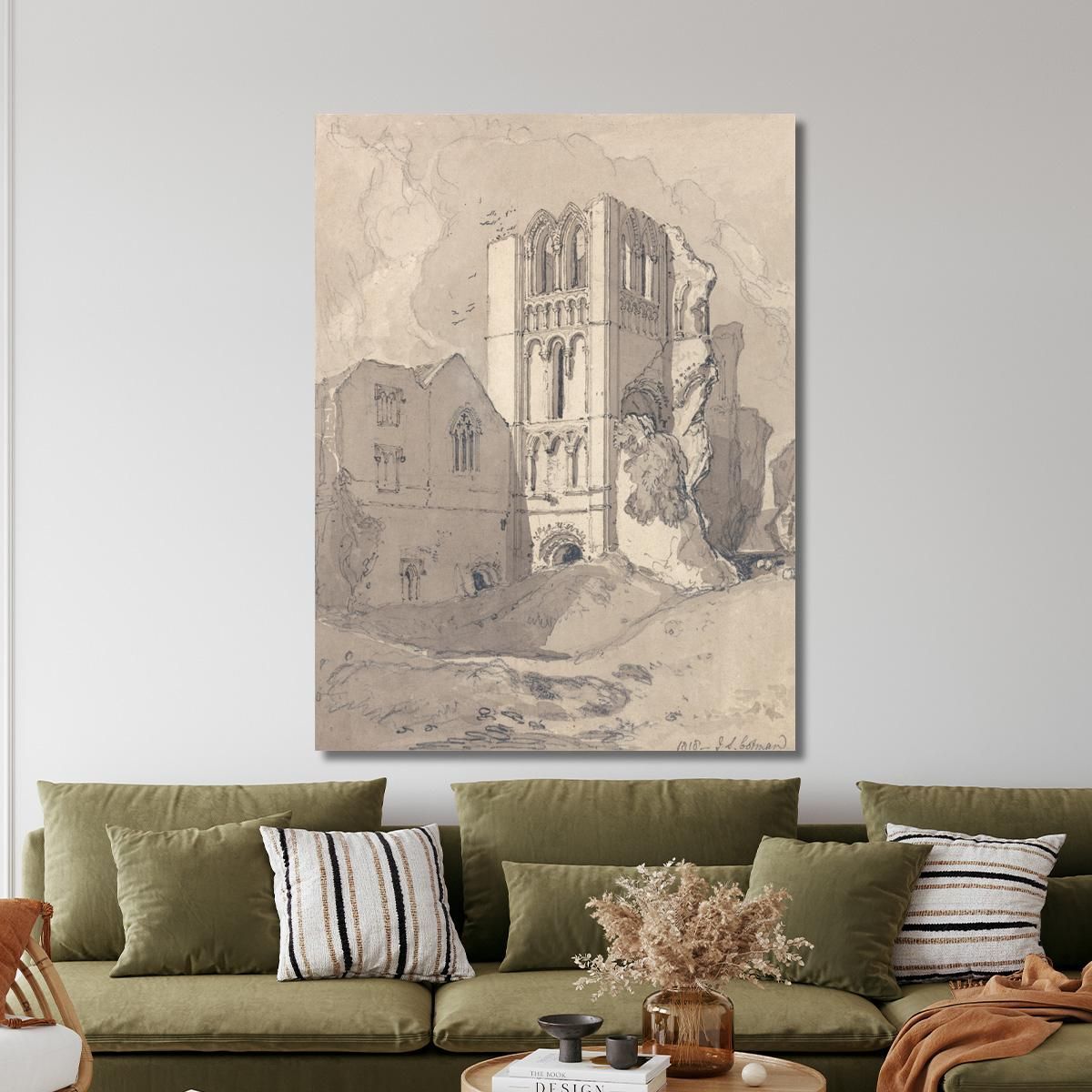 Castle Acre Priory Norfolk 3 John Sell Cotman jsc12 canvas print 