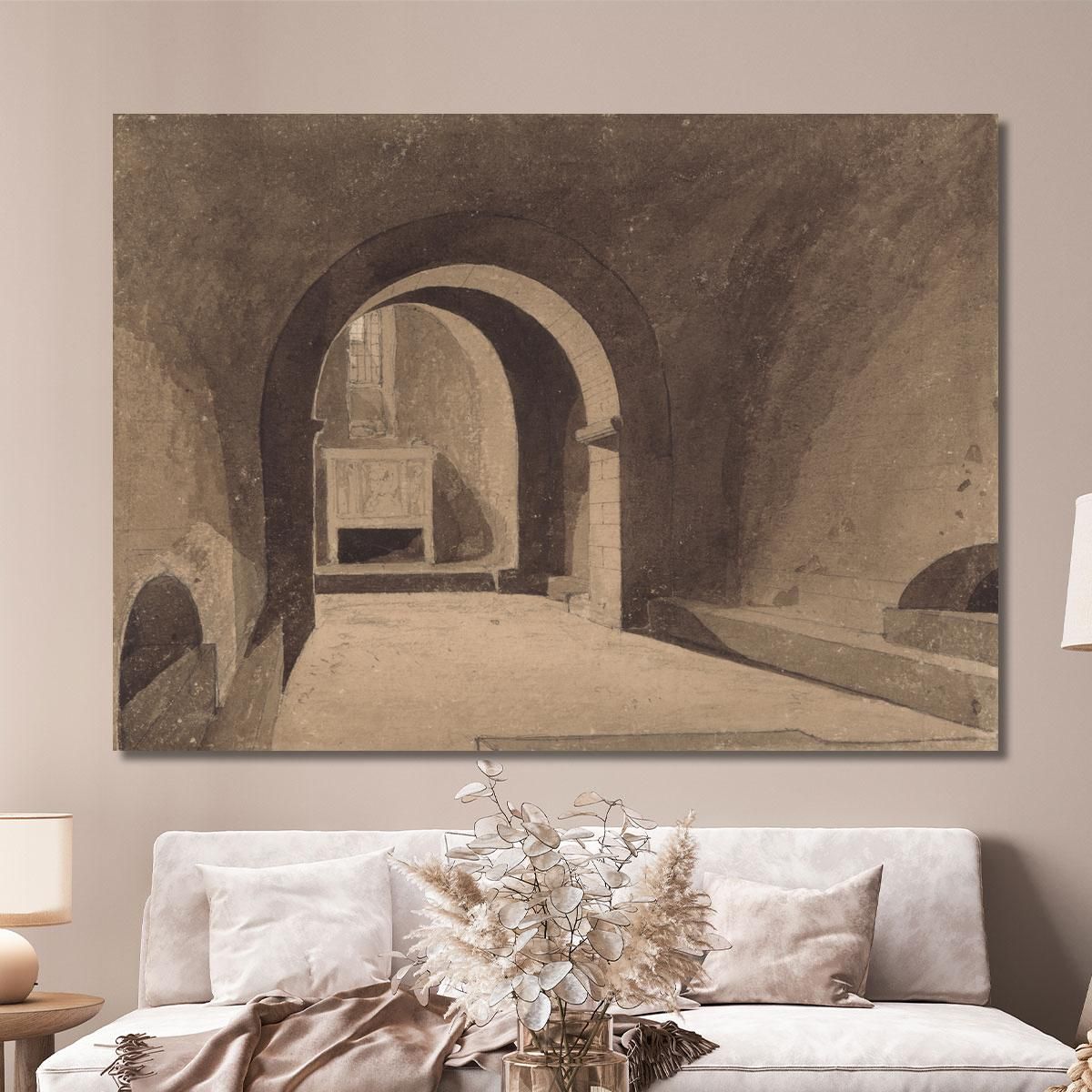 Crypt Of Saint Gervaise Rouen Normandy John Sell Cotman jsc17 canvas print 