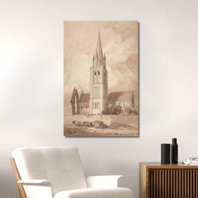 Douvres Church Normandy John Sell Cotman jsc18 canvas print 