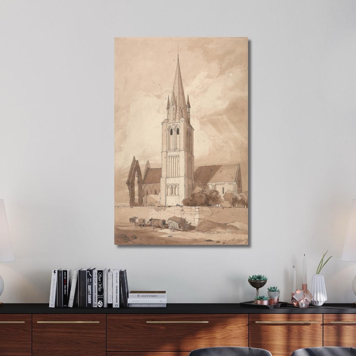 Douvres Church Normandy John Sell Cotman jsc18 canvas print 