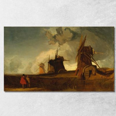 Drainage Mills In The Fens Croyland Lincolnshire John Sell Cotman jsc19 canvas print 