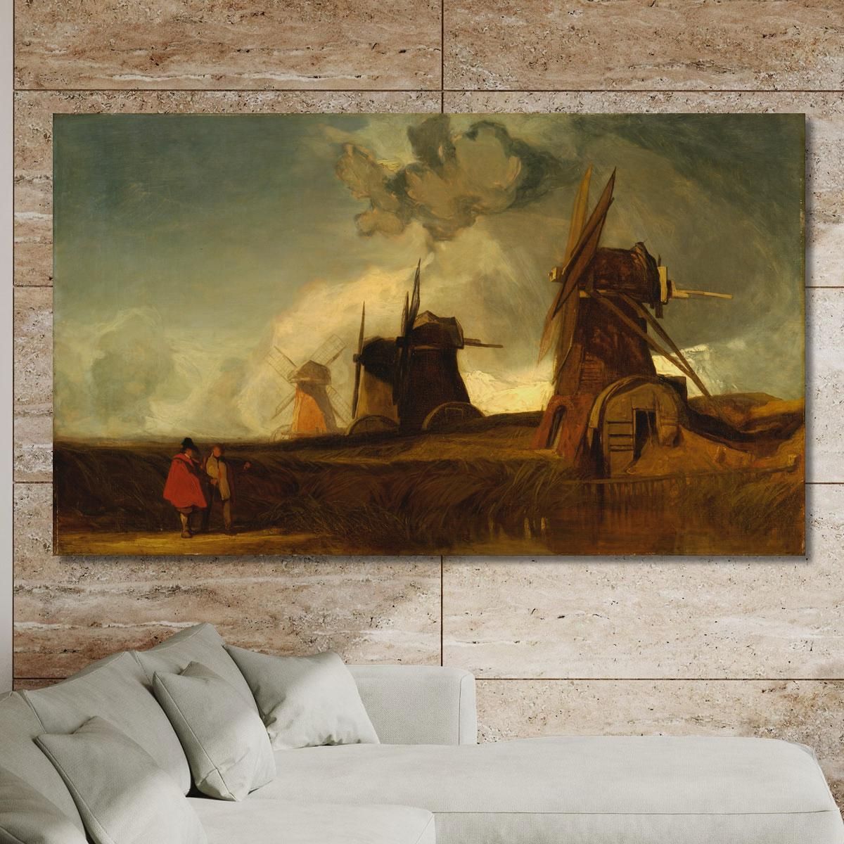 Drainage Mills In The Fens Croyland Lincolnshire John Sell Cotman jsc19 canvas print 