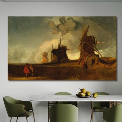 Drainage Mills In The Fens Croyland Lincolnshire John Sell Cotman jsc19 canvas print 