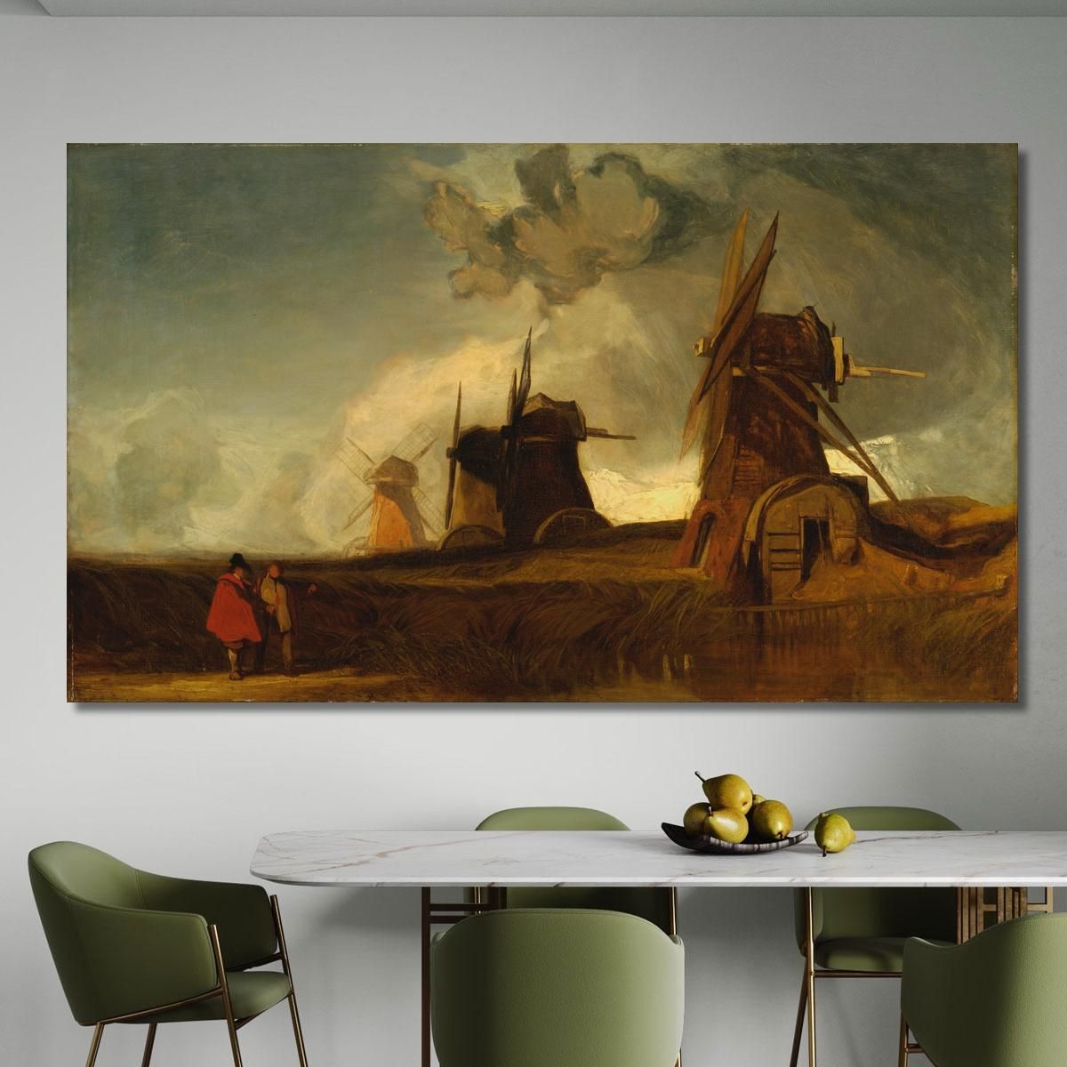 Drainage Mills In The Fens Croyland Lincolnshire John Sell Cotman jsc19 canvas print 
