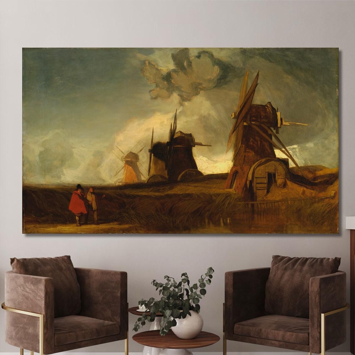 Drainage Mills In The Fens Croyland Lincolnshire John Sell Cotman jsc19 canvas print 