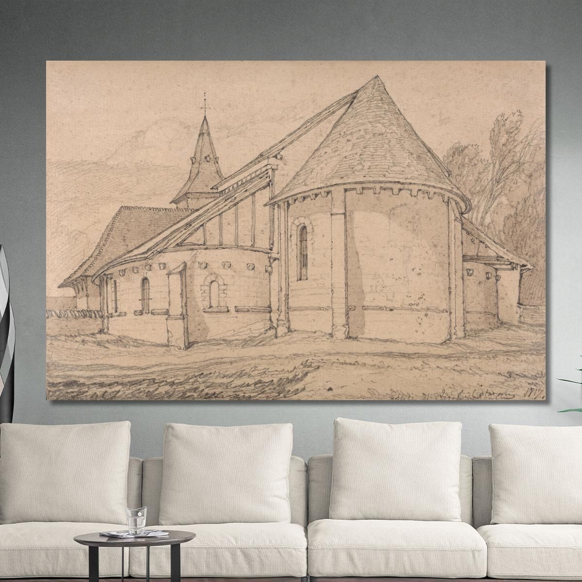 East End Of The Abbey Church Of St. Paul At Rouen Normandy John Sell Cotman jsc23 canvas print 