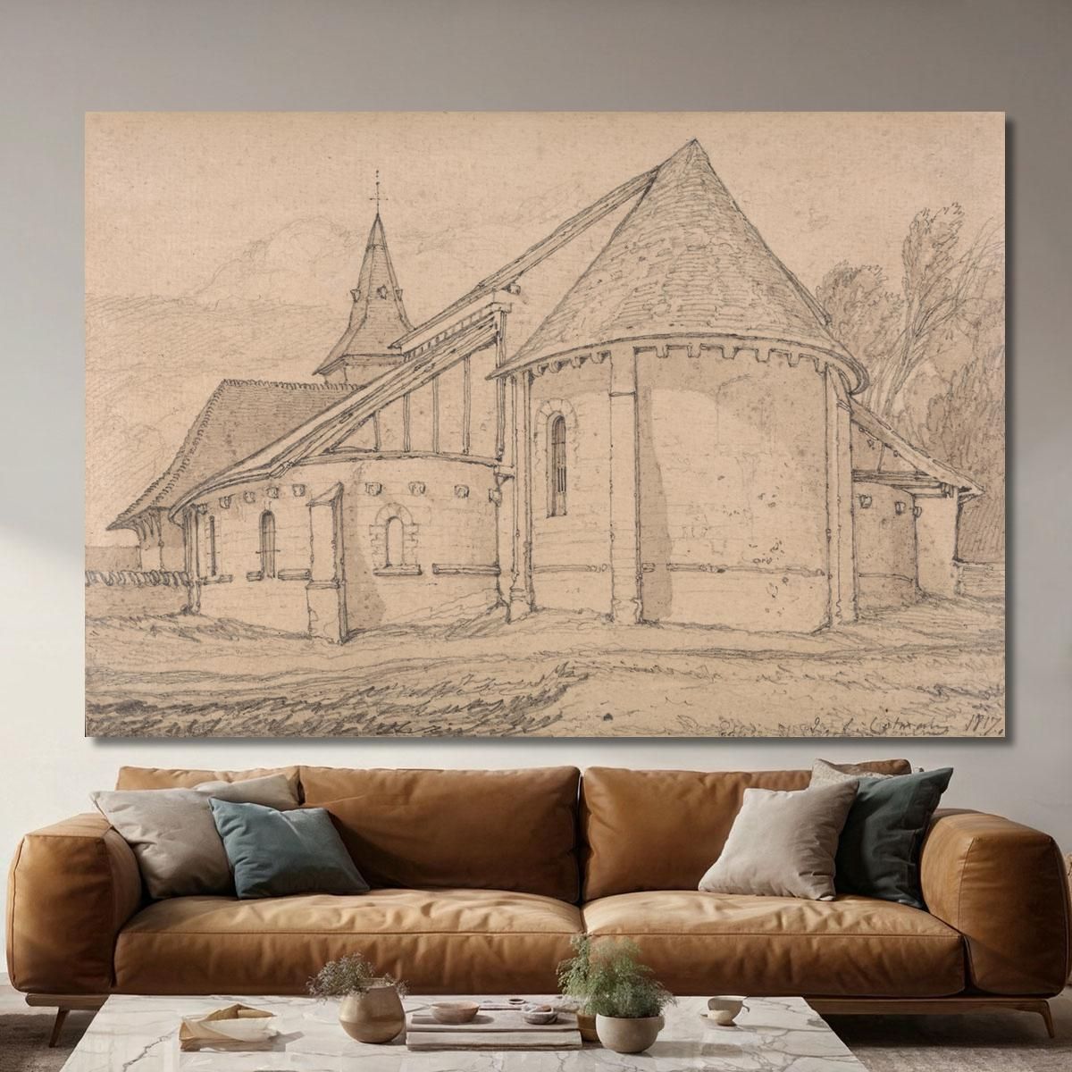 East End Of The Abbey Church Of St. Paul At Rouen Normandy John Sell Cotman jsc23 canvas print 
