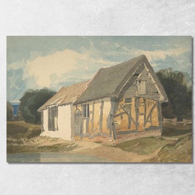 Farm Building By A Pond John Sell Cotman jsc26 canvas print 