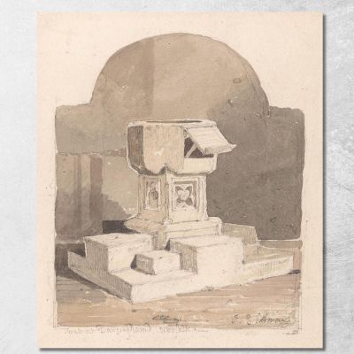 Font At Dersingham Church Norfolk John Sell Cotman jsc27 canvas print 