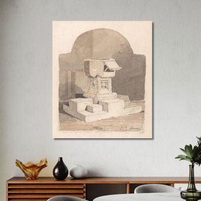 Font At Dersingham Church Norfolk John Sell Cotman jsc27 canvas print 