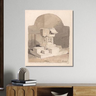 Font At Dersingham Church Norfolk John Sell Cotman jsc27 canvas print 