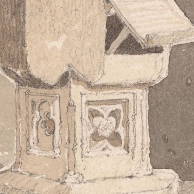 Font At Dersingham Church Norfolk John Sell Cotman jsc27 canvas print