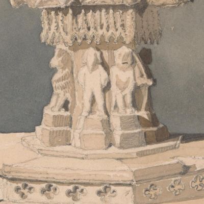 Font At Happisburgh Church Norfolk John Sell Cotman jsc28 canvas print