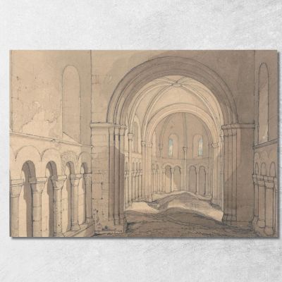 Interior Of The Chapel Of Saint Julien Near Rouen Normandy John Sell Cotman jsc34 canvas print 