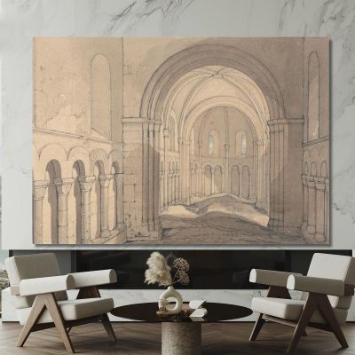 Interior Of The Chapel Of Saint Julien Near Rouen Normandy John Sell Cotman jsc34 canvas print 