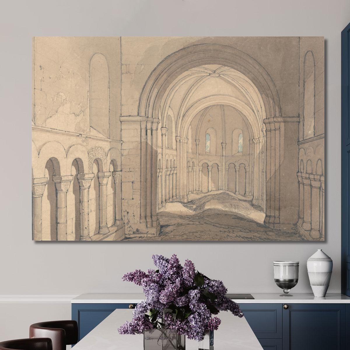 Interior Of The Chapel Of Saint Julien Near Rouen Normandy John Sell Cotman jsc34 canvas print 