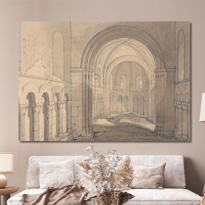 Interior Of The Chapel Of Saint Julien Near Rouen Normandy John Sell Cotman jsc34 canvas print 