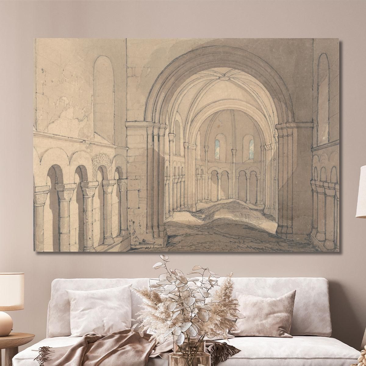 Interior Of The Chapel Of Saint Julien Near Rouen Normandy John Sell Cotman jsc34 canvas print 