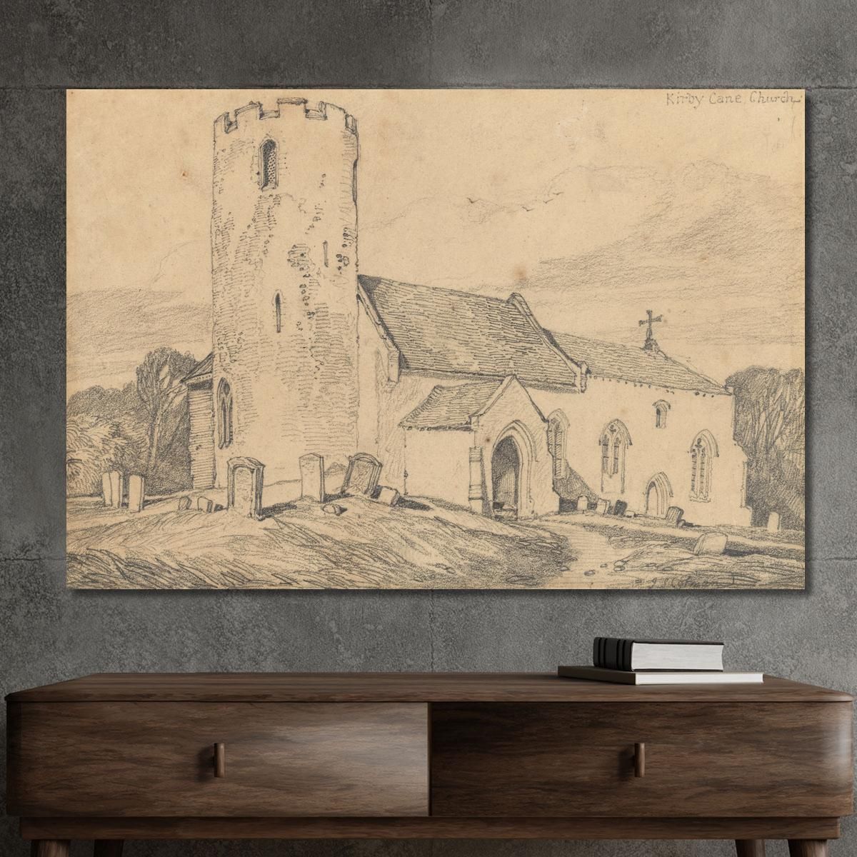 Kirby Cane Church Suffolk John Sell Cotman jsc35 canvas print 