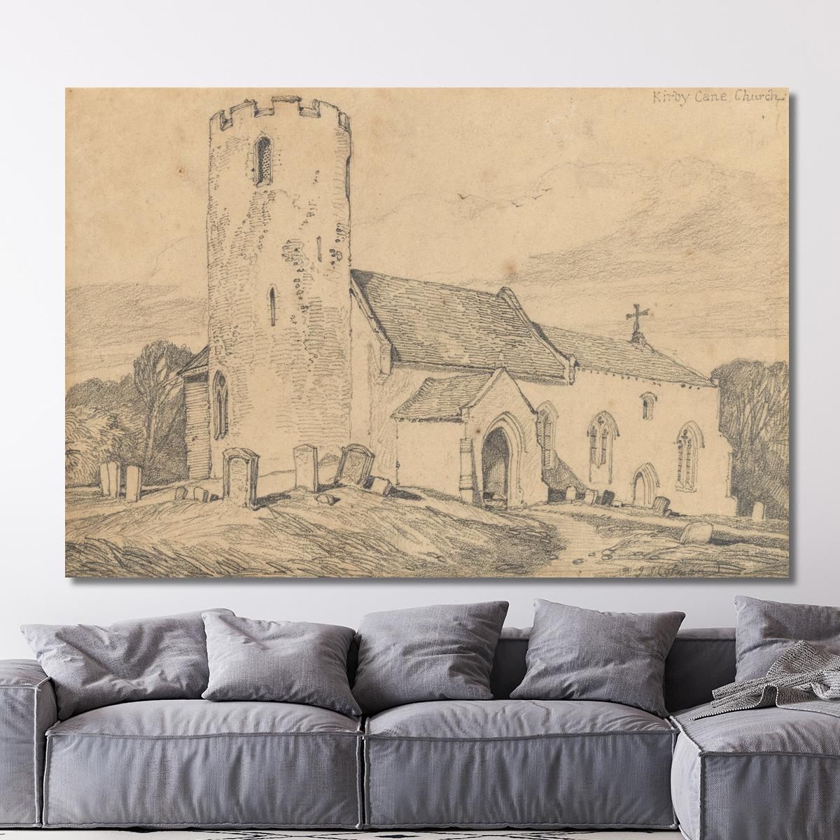 Kirby Cane Church Suffolk John Sell Cotman jsc35 canvas print 