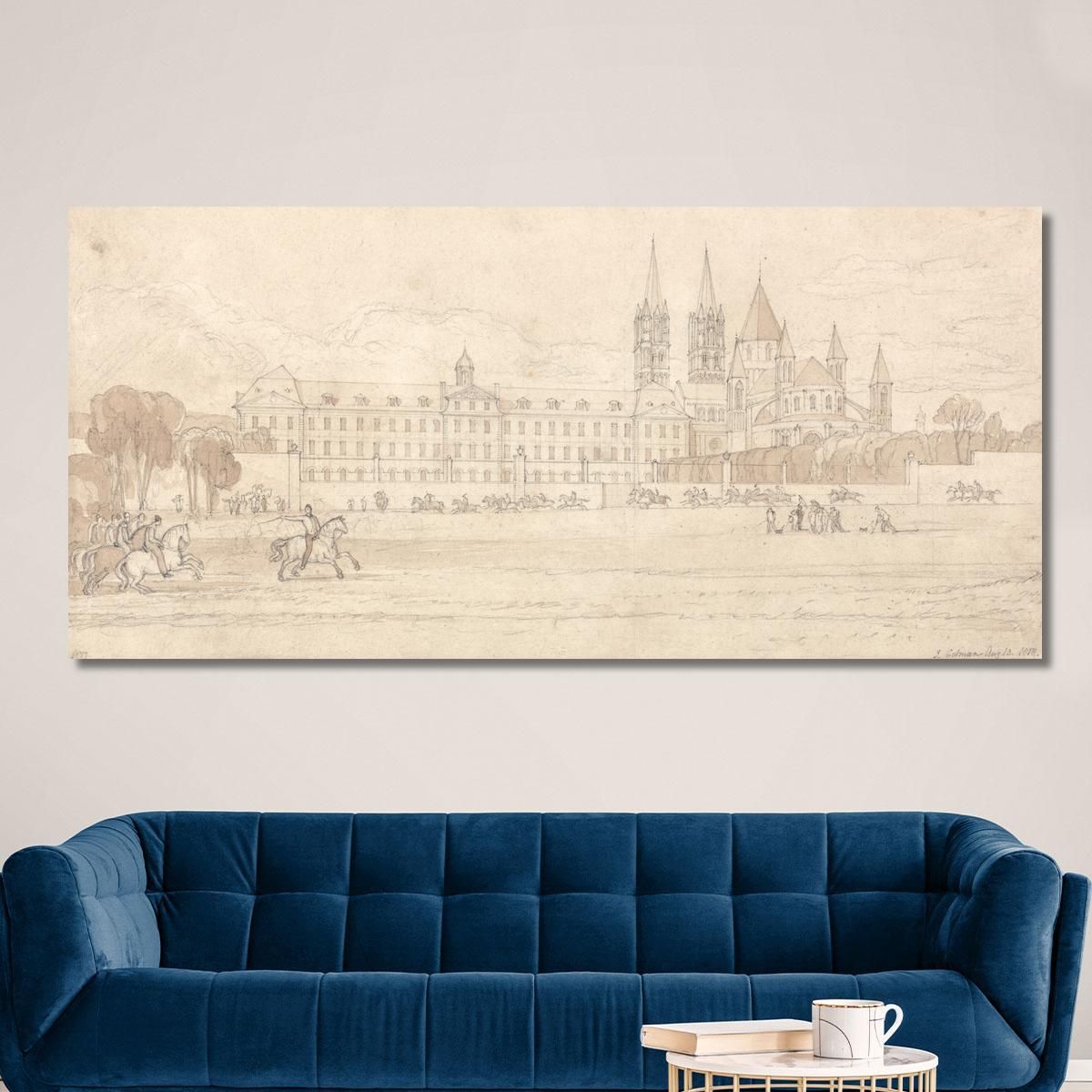 Military School And Abbey Church Of St Stephen At Caen John Sell Cotman jsc37 canvas print 