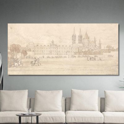 Military School And Abbey Church Of St Stephen At Caen John Sell Cotman jsc37 canvas print 