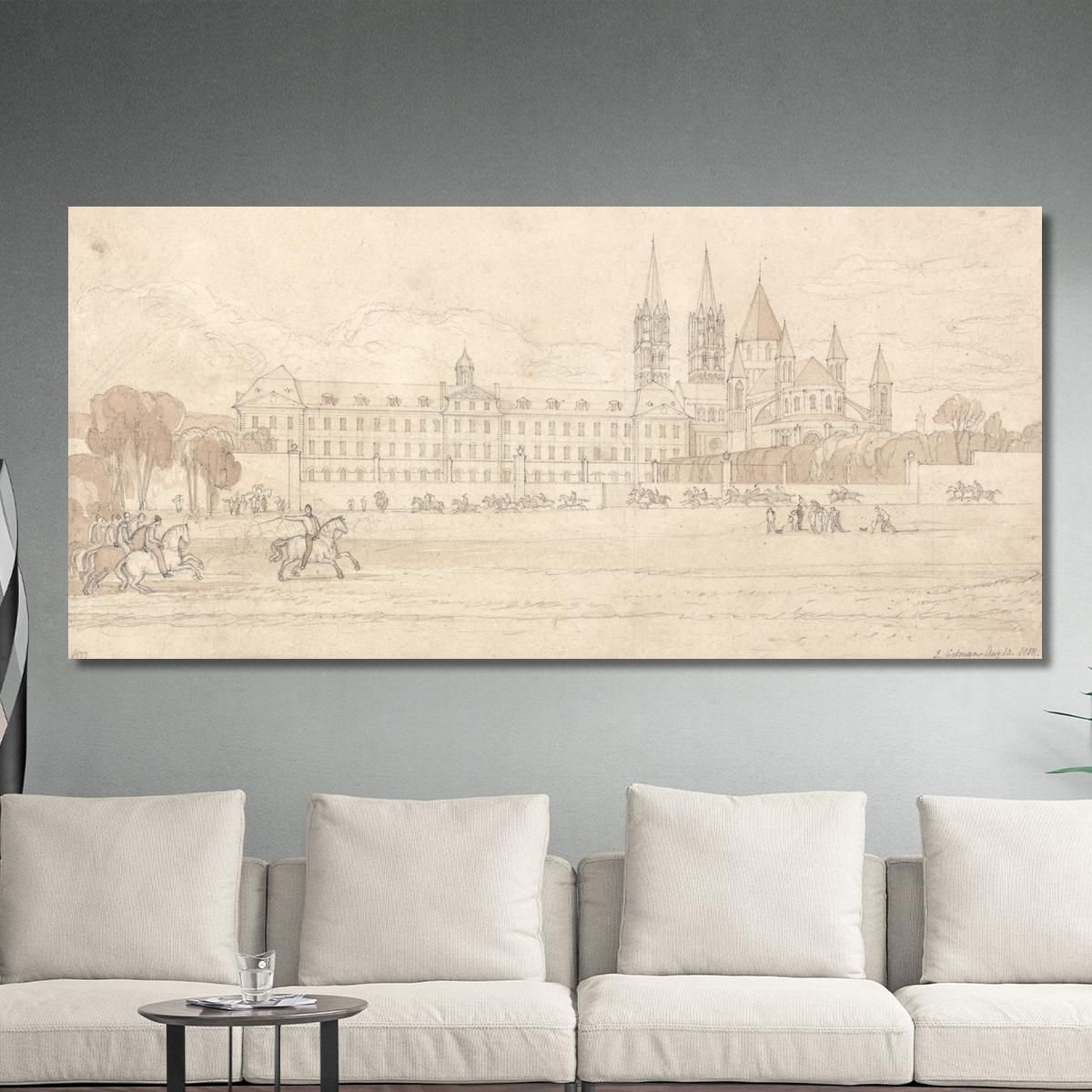 Military School And Abbey Church Of St Stephen At Caen John Sell Cotman jsc37 canvas print 