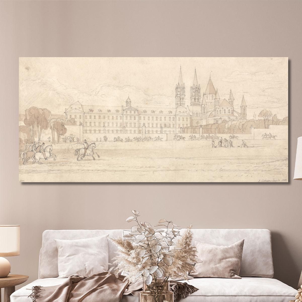 Military School And Abbey Church Of St Stephen At Caen John Sell Cotman jsc37 canvas print 
