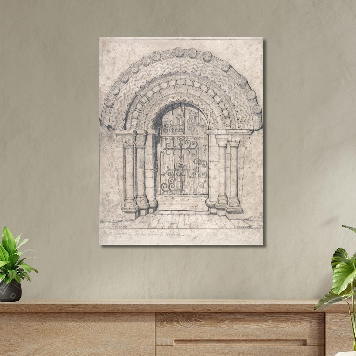 North Doorway Of Hales Church Norfolk John Sell Cotman jsc40 canvas print 