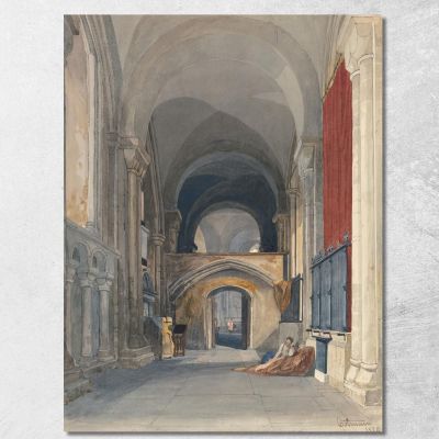 Norwich Cathedral Interior Of The North Aisle Of The Choir Looking East John Sell Cotman jsc42 canvas print 