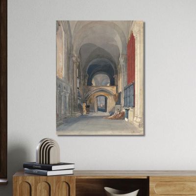 Norwich Cathedral Interior Of The North Aisle Of The Choir Looking East John Sell Cotman jsc42 canvas print 