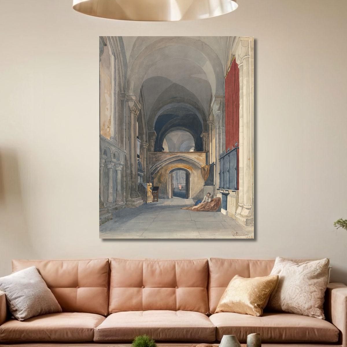 Norwich Cathedral Interior Of The North Aisle Of The Choir Looking East John Sell Cotman jsc42 canvas print 