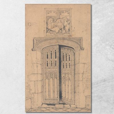 South Door Arminghall Hall Norfolk John Sell Cotman jsc48 canvas print 